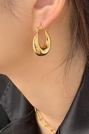 18K STAINLESS STEEL WATERPROOF TARNISHFREE U HOOPS | 40E451