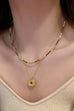 MULTI LAYER BEADED CHAIN COIN CHARM NECKLACE | 40NK9622