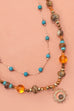 MULTI LAYER  NATURAL STONE CHAIN CHARM NECKLACE | 40NK9625