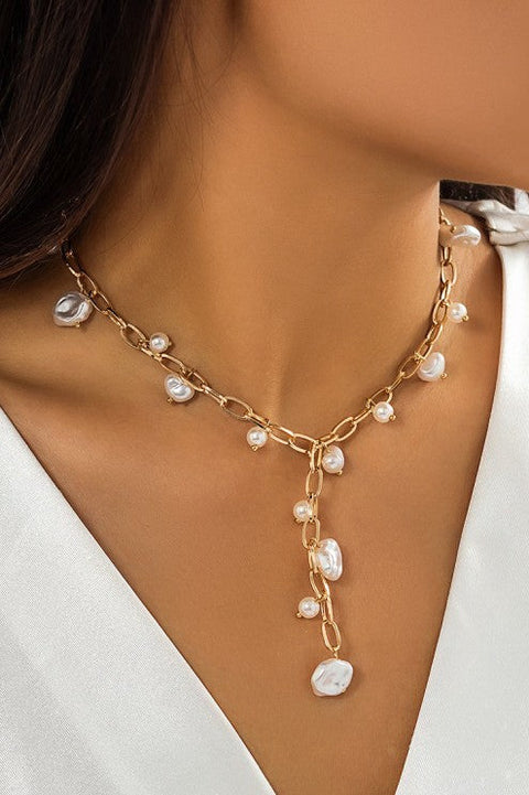 BOHO Y PEARL STATION NECKLACE | 40NK9628