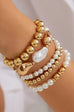 MULTI BALL PEARL CHAIN STRETCHABLE BRACELET | 40B5204