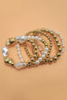 MULTI BALL PEARL CHAIN STRETCHABLE BRACELET | 40B5204