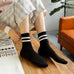 WOMAN STRIPE HALF CREW THROWBACK COTTON SOCKS | 40S02076