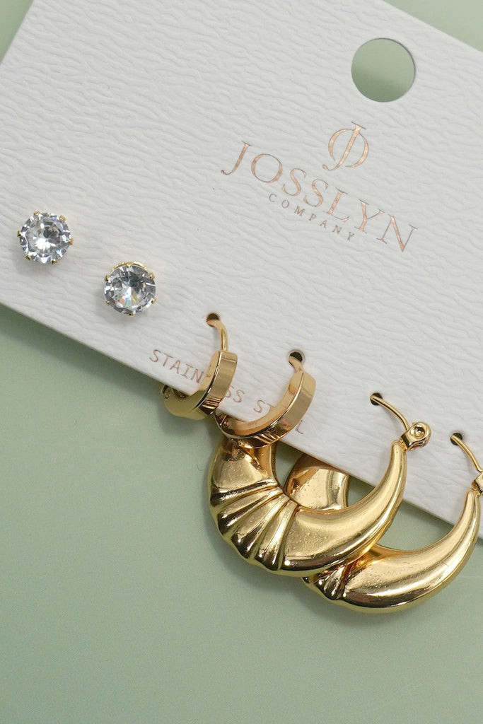 18K STAINLESS STEEL WATERPROOF TARNISH FREE HOOPS | 40E459