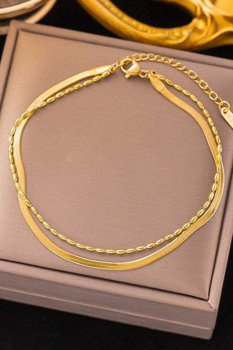 18K STAINLESS STEEL TARNISH FREE LAYERED BRACELET | 40B5208