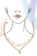 MULTI LAYER STONE CHAIN TEARDROP CHARM NECKLACE | 40NK9637