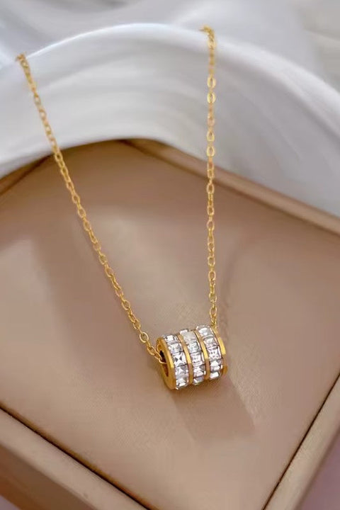 18K STAINLESS STEEL TARNISH FREE BARREL NECKLACE | 40NK9638