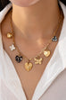 CHARM NECKLACE-HEARTS CHECKER RHINESTONE | 80N92651
