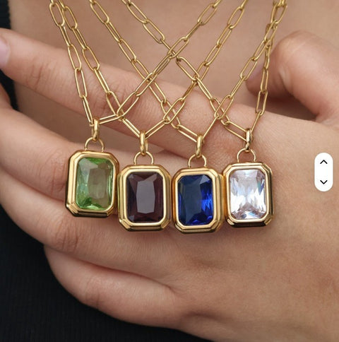 18K STAINLESS STEEL TARNISH FREE SQUARE NECKLACE | 40NK9653