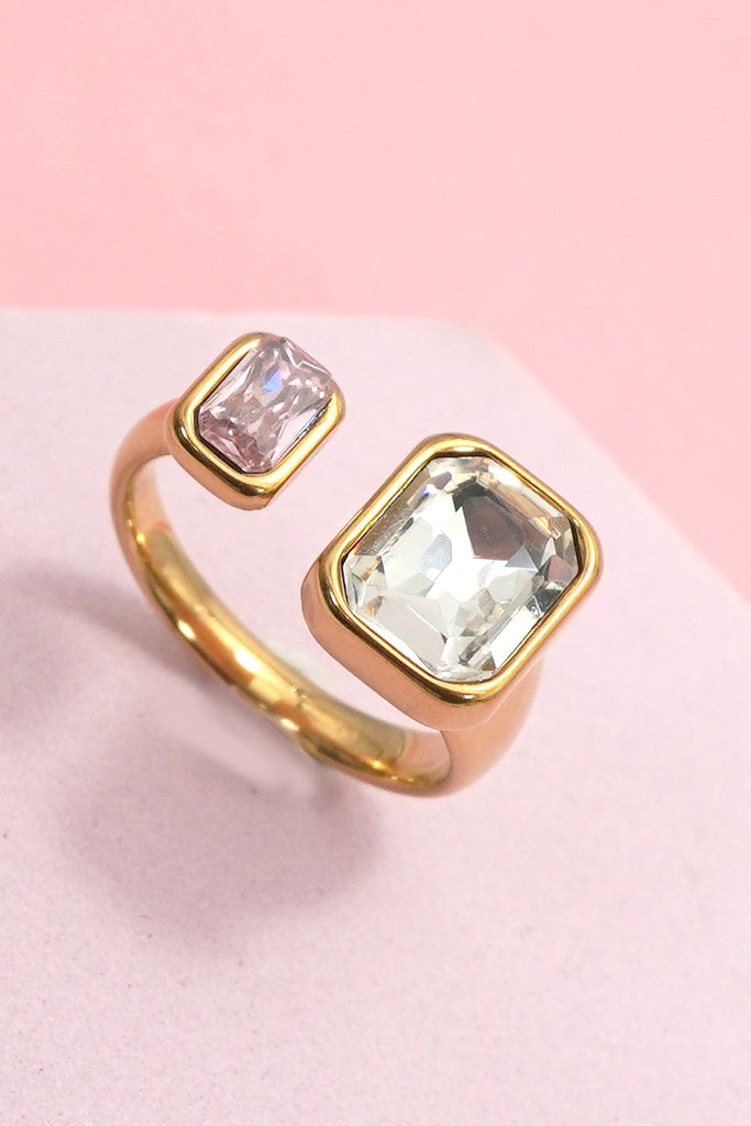 18K STAINLESS STEEL TARNISH FREE  RHINESTONE RINGS | 40R137