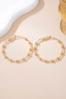 Classic Gold Ball Beaded Station Hoop Earrings | 80E61576