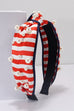 4TH OF JULY USA STRIPE  PEARL HEADBAND | 40HB190