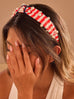 4TH OF JULY USA STRIPE  PEARL HEADBAND | 40HB190
