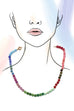 Natural Stone Semi-Precious Glass Mixed Necklace | 40NK9659