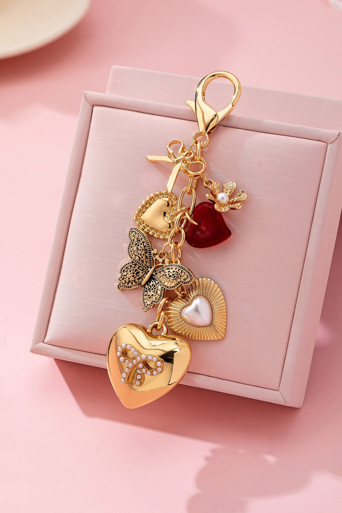 BAG CHARM-HEART BOW BUTTERFLY CHARM KEY CHAIN | 80K093