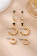 Gold-Tone Mixed Crystals & Black Gems Earring Set | 80E61607
