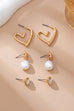 Trio Gold-Tone Pearl & Crystal Earring Set | 80E61609