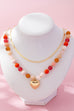 Multi Layered Beaded Heart Charm Necklace | 80N92705