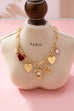 CHARM NECKLACE-PORCELAIN HEART RHINESTONE PEARL | 80N92696