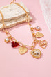 CHARM NECKLACE-PORCELAIN HEART RHINESTONE PEARL | 80N92696