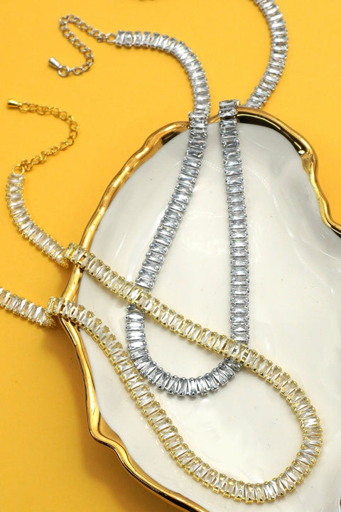 BAGUETTE STONE TENNIS NECKLACE | 40NK9660