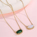 OVAL GEMSTONE CHARM PENDANT NECKLACE | 40NK9661