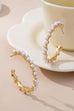 Pearl-Embellished Gold Hoop Earrings | 80E61635