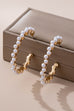 Pearl-Embellished Gold Hoop Earrings | 80E61635