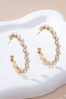 Pearl-Embellished Gold Hoop Earrings | 80E61635