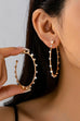 Crystal-Studded Gold Hoop Earrings | 80E61637