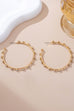 Crystal-Studded Gold Hoop Earrings | 80E61637