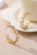 Baguette Crystal Zigzag Gold Hoop Earrings | 80E61639