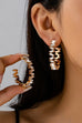 Baguette Crystal Zigzag Gold Hoop Earrings | 80E61639