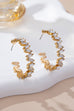 Baguette Crystal Zigzag Gold Hoop Earrings | 80E61639