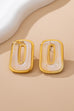 Enamel Rectangle Cutout Stud Earrings Set | 80E61642