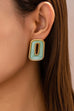 Enamel Rectangle Cutout Stud Earrings Set | 80E61642