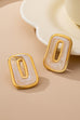 Enamel Rectangle Cutout Stud Earrings Set | 80E61642