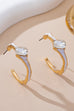 White Enamel & Crystal Gold Hoop Earrings | 80E61644