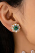 Turquoise & Crystal Flower Stud Earrings | 80E61654