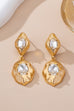 Hammered Gold & Crystal Drop Earrings | 80E61655
