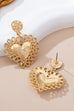 Ornate Hammered Heart Drop Earrings | 80E61656