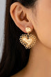 Ornate Hammered Heart Drop Earrings | 80E61656
