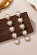 Pearl Heart Cascade Drop Earrings | 80E61658