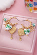 Chinoiserie Heart Charm Hoop Earrings | 80E61659