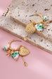 Chinoiserie Heart Charm Hoop Earrings | 80E61659