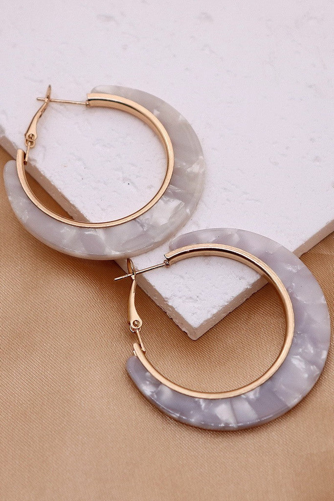 Tortoise Shell Hoop Earrings Set | 40E465