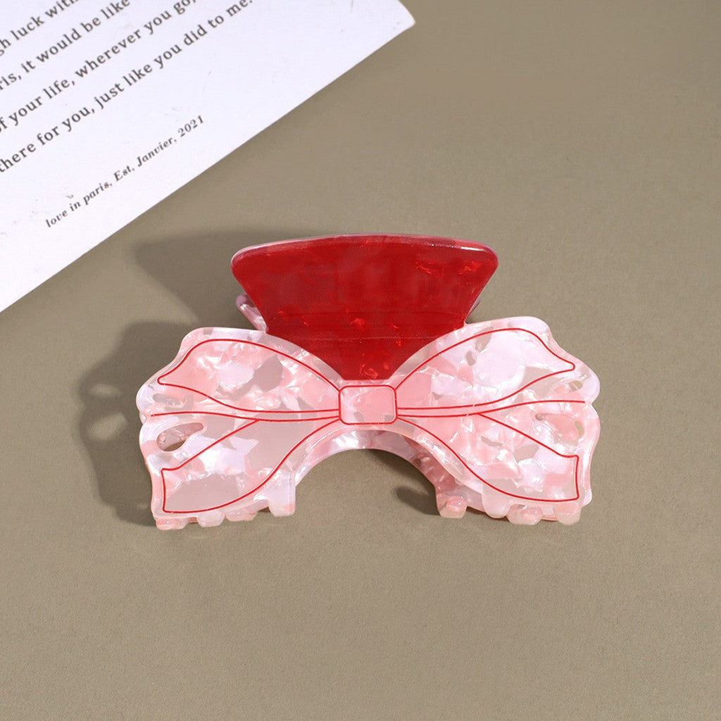 Acetate novelty shoe bow Hair Claw Set | 40H1037