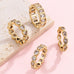 Gold Rhinestone Multi-Shape Eternity Stack Rings | 40R142
