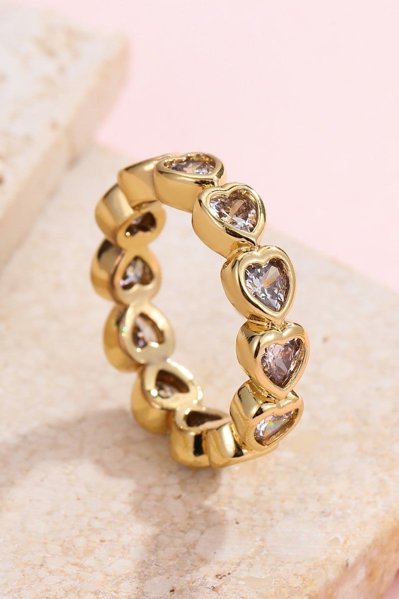 Gold Rhinestone Multi-Shape Eternity Stack Rings | 40R142
