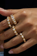 Gold Rhinestone Multi-Shape Eternity Stack Rings | 40R142